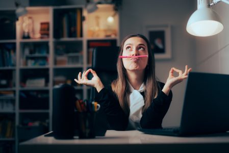 Funny Office Worker Procrastinating Feeling Bored Acting Silly Funny Office Worker Procrastinating Feeling Bored Acting Silly